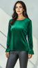 A2673 Donna Green Velvet Diamante Top