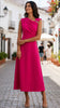 A3087 Roslyn Pink Asymmetrical Flare Dress