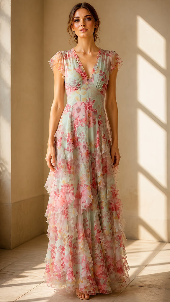 A3151 Genova Mint Flounce Dress