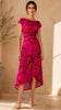 A3150 Pink Abstract Asymmetrical Dress