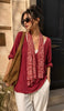 A3156 Burgundy 2pce Top With Scarf