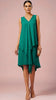 A3130 Teal Asymmetrical Shift Dress
