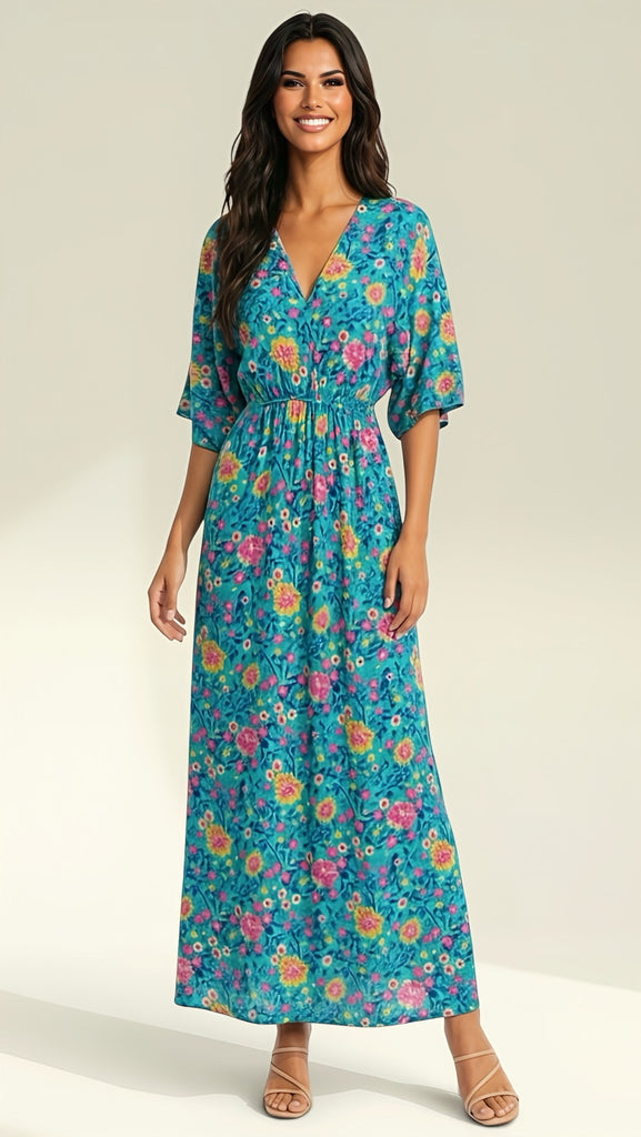 A3096 Lois Floral Maxi Dress