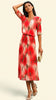 A3088 Fern Orange Print Loose Top Dress