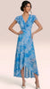 A3115 Sheri Blue Floral Ruffled Dress