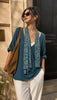 A3155 Teal 2pce Top With Scarf