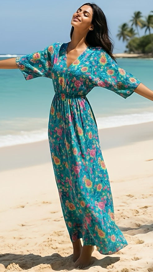 A3096 Lois Floral Maxi Dress