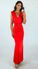 A2696 Tilda Red Bodycon Maxi Dress