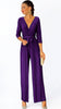 A2534 Purple Taylor Pleat Jumpsuit Slv