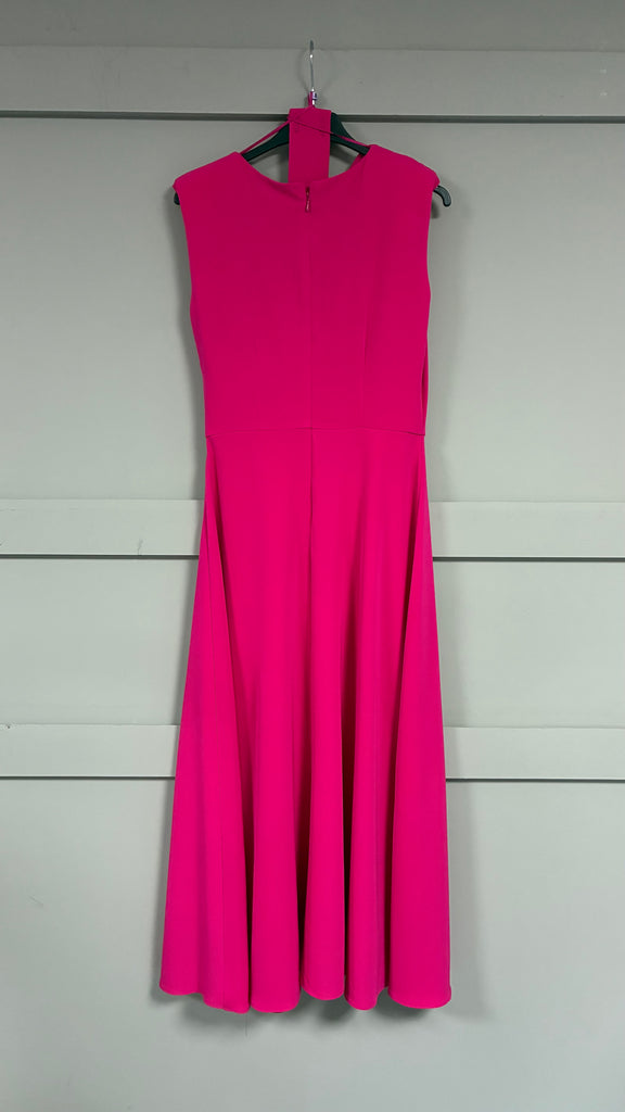 A3087 Roslyn Pink Asymmetrical Flare Dress