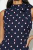 A3093 Navy Polka Dot Midi Dress
