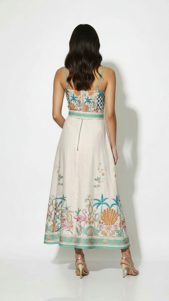A3105 Sabine Tropical Print Dress