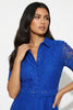 A3107 Royal Blue Lace Shirt Dress