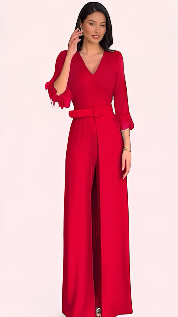 5-A1941 Red 2 Piece Trouser Set
