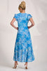 A3115 Sheri Blue Floral Ruffled Dress