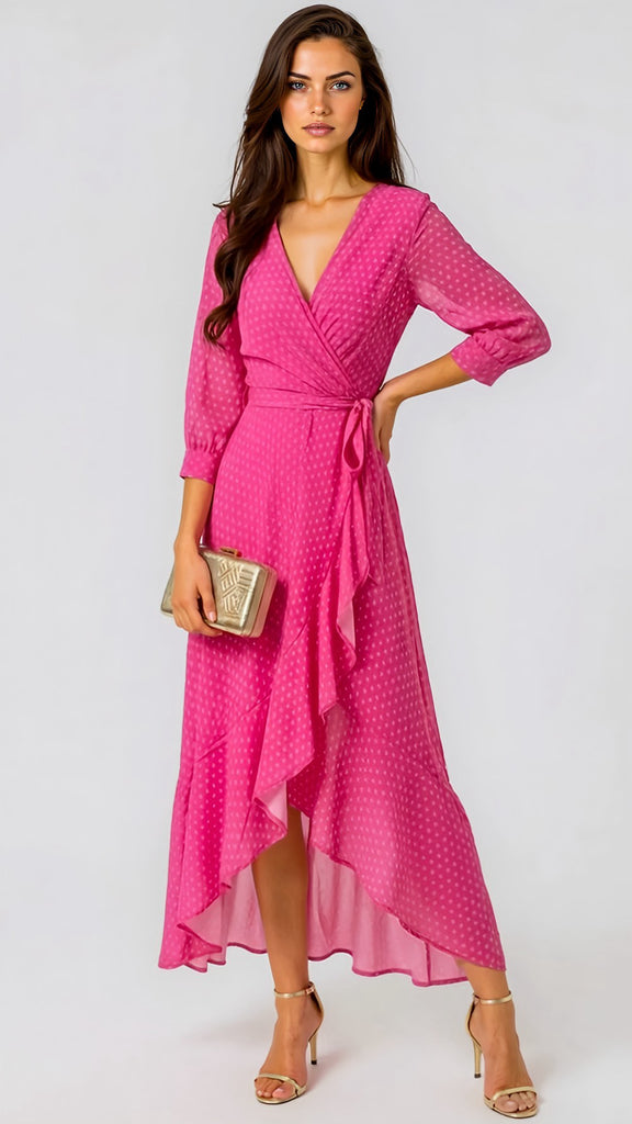 A2992 Ballerina Pink Dip Hem Dress