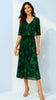 A3275 Trudy Green Print Loose Top Dress