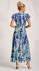 A3148 Blue Abstract Ruffle Dress