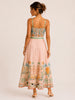 A3140 Sabine Tropical Print Dress Peach