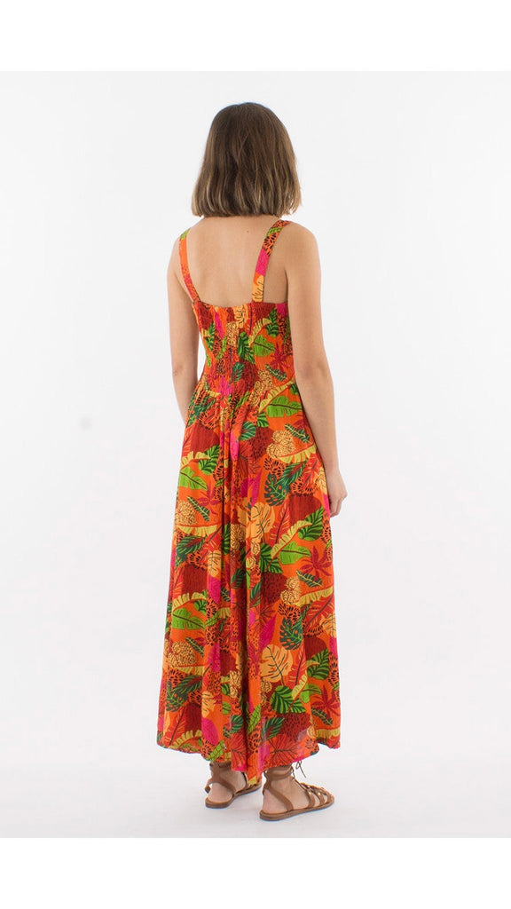 A3139 Litty Orange Print Dress