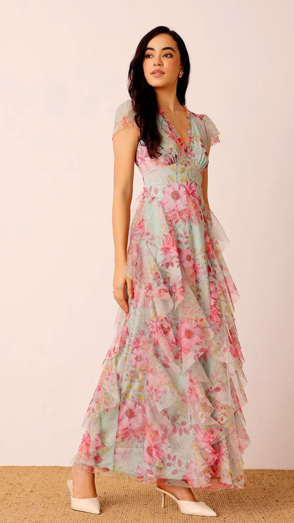 A3151 Genova Mint Flounce Dress