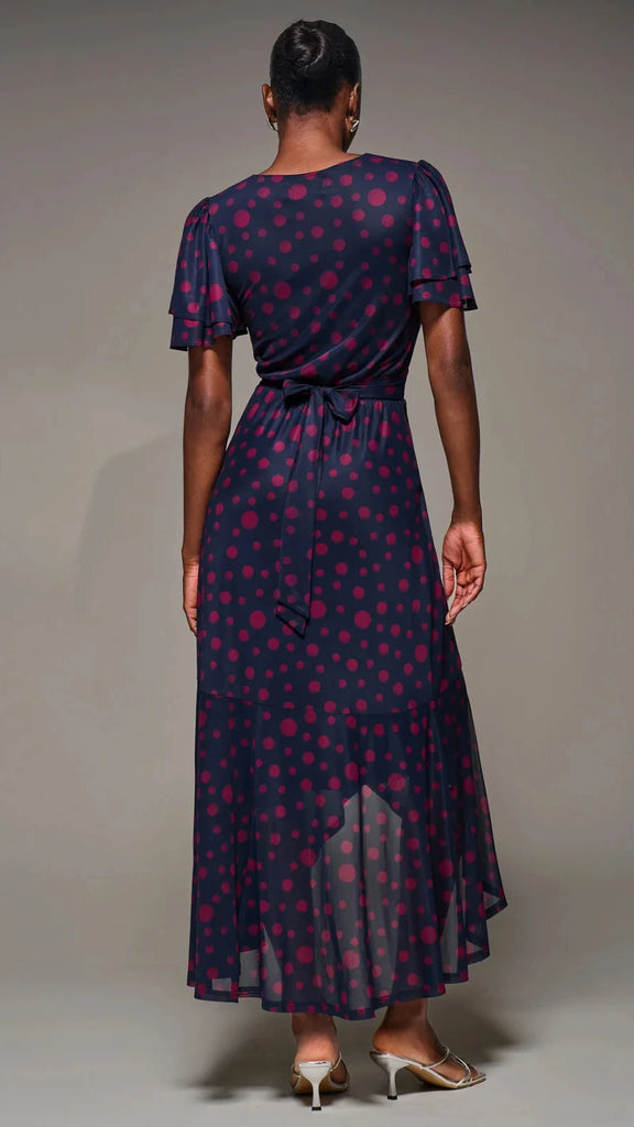 A3229 Jolie Moi Navy Dotty Dress