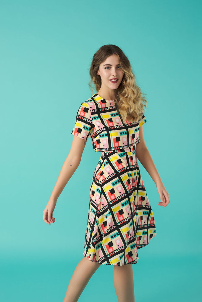 4-A0665 Quirky Olga Overlay Dress