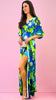 4-A1692 Blue Floral Mini Maxi Dress