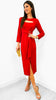 4-A1857 Leary Red Keyhole Neckline Dress