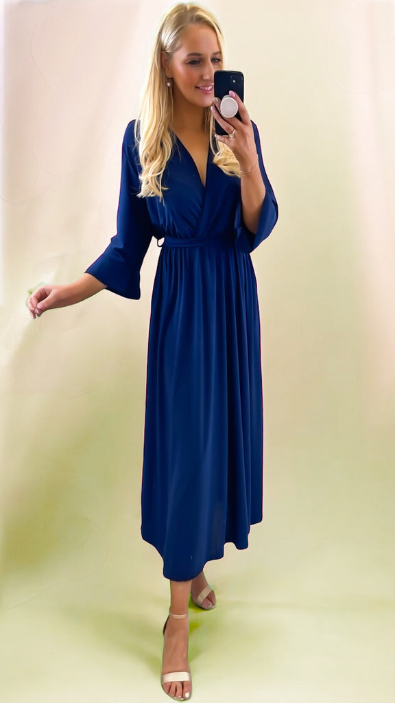 1-A2183 Navy Slinky Jersey Dress (18-22)