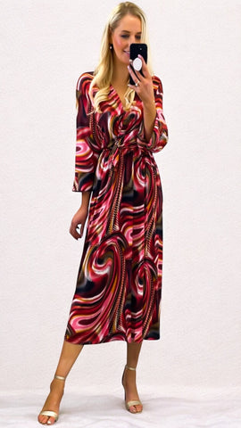 4-A1031 Faces Turtleneck Dress