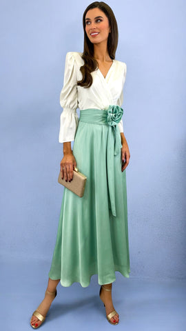 A2305 Glyn Yellow Embellished Flare Dress