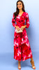 1-A2214 LillieRose Red Print Dress