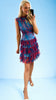 5-A2217 Blue/Red Malva Flounce Mini Dress