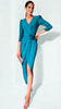 1-A2228 Lilias Turquoise Drape Dress