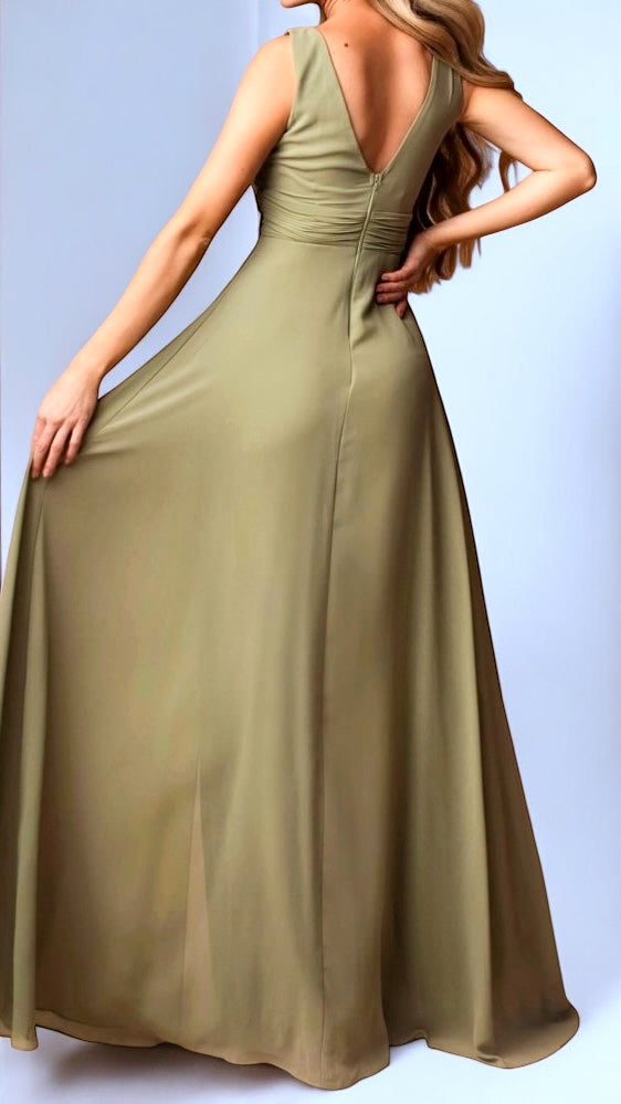 1-A2234 Noemi Olive Cape Jumpsuit