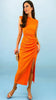 1-A2242 Elena Ruched Orange Dress
