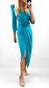 1-A2228 Lilias Turquoise Drape Dress
