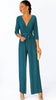 A2546 Teal Taylor Pleat Leg Jumpsuit