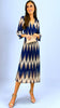 A2238 Navy Zig Zag Loose Top Dress