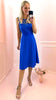 4-A2287B Denise Royal Flare Crochet Top Dress
