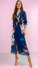 A2308 Navy Print Pleat Dress