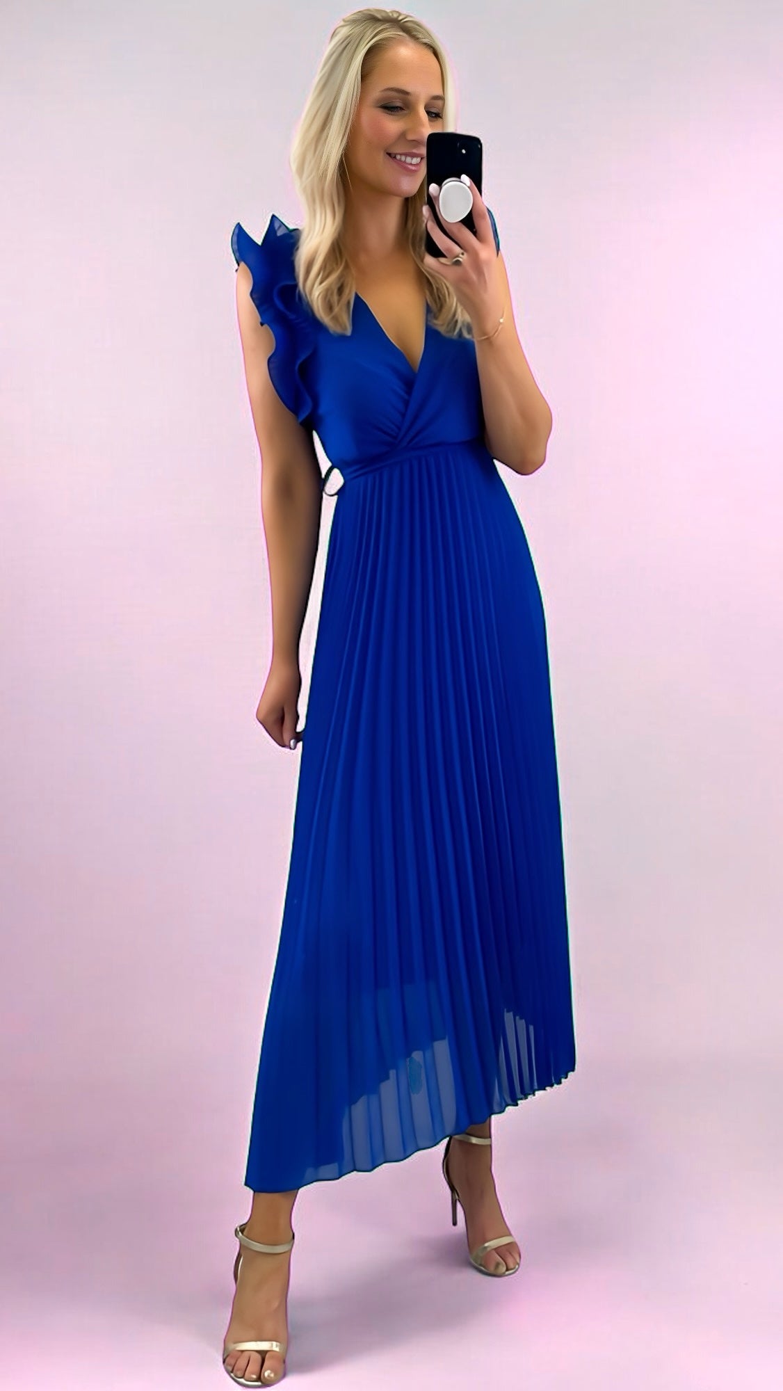 Rapsody ruffled and pleated dress