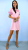 A2329 Doherty Pink Applique Shift Dress