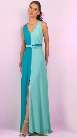 A2018 Sigrid Green Print Drape Dress