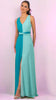 A2328B Blandie Turquoise 2 Tone Maxi Dress
