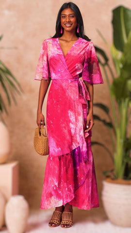5-A2344 Adette Baby Pink Floral Shift Dress