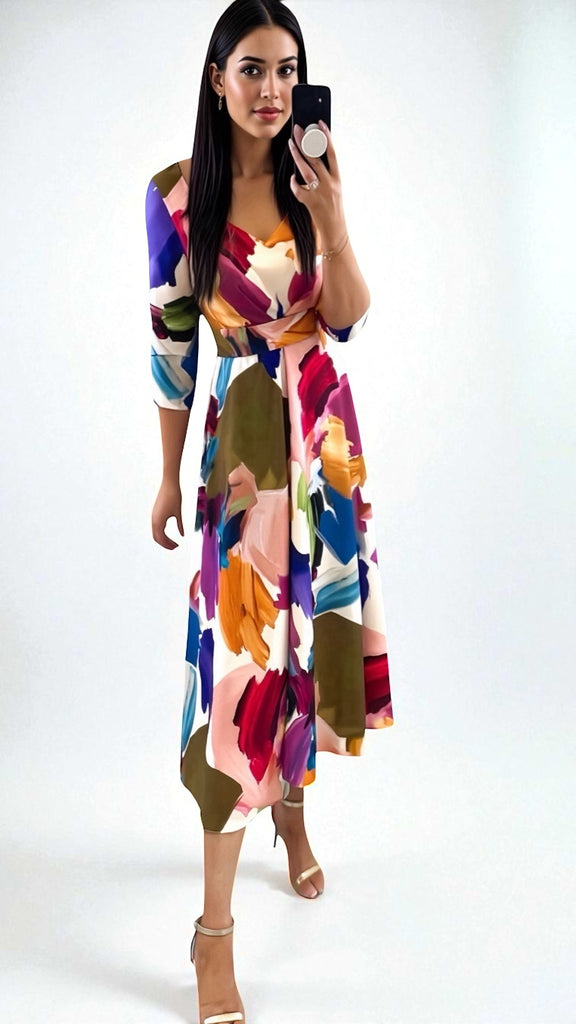 A2529 Madonna Multi Print Dress
