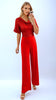 A2566 Amelia Red Sequin Jumpsuit