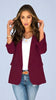 A2609 Burgundy Rouched Sleeve Blazer
